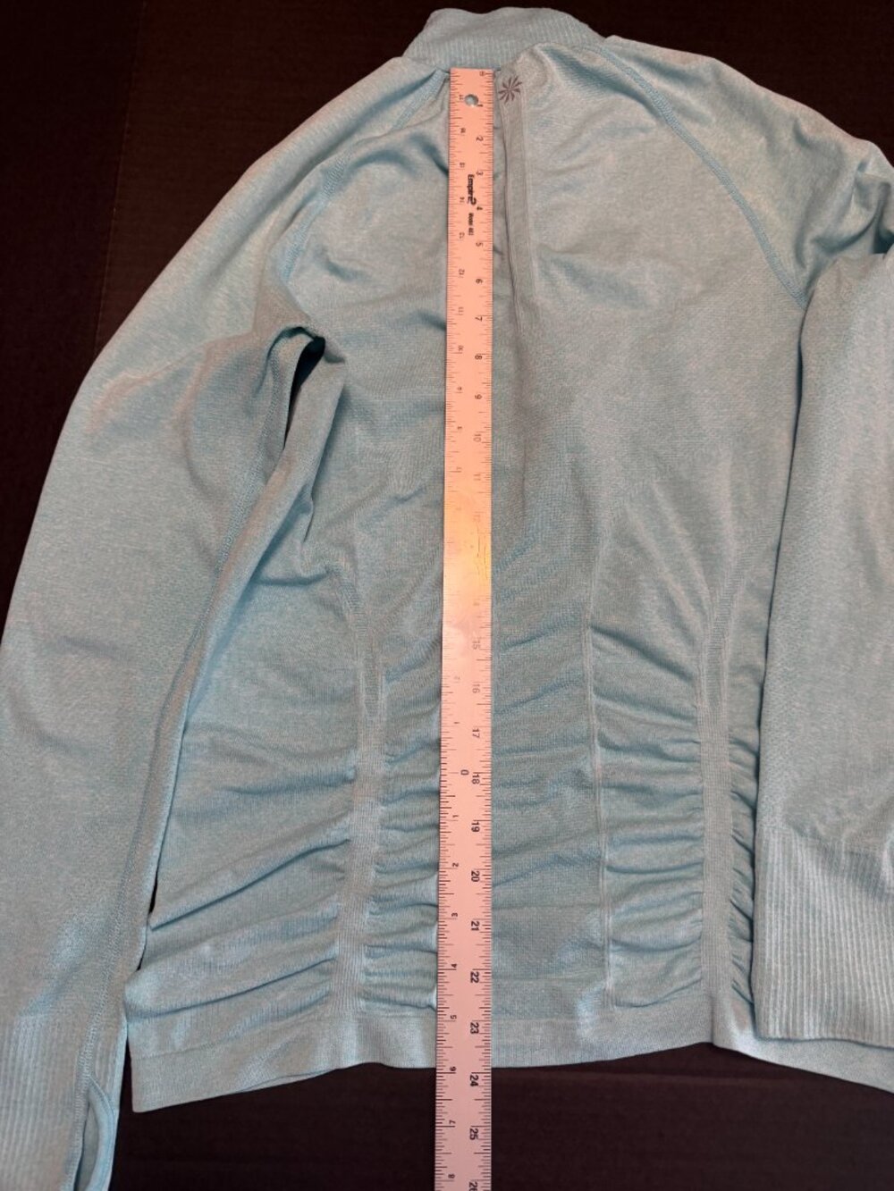 Athleta Fastest Track 1/4 Zip Pullover - Heathered Aqua Blue - Size M - Picture 6 of 8